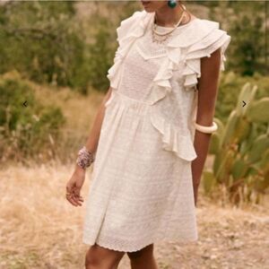 Sezane Alexane White Eyelet Dress Size 40 / US 8